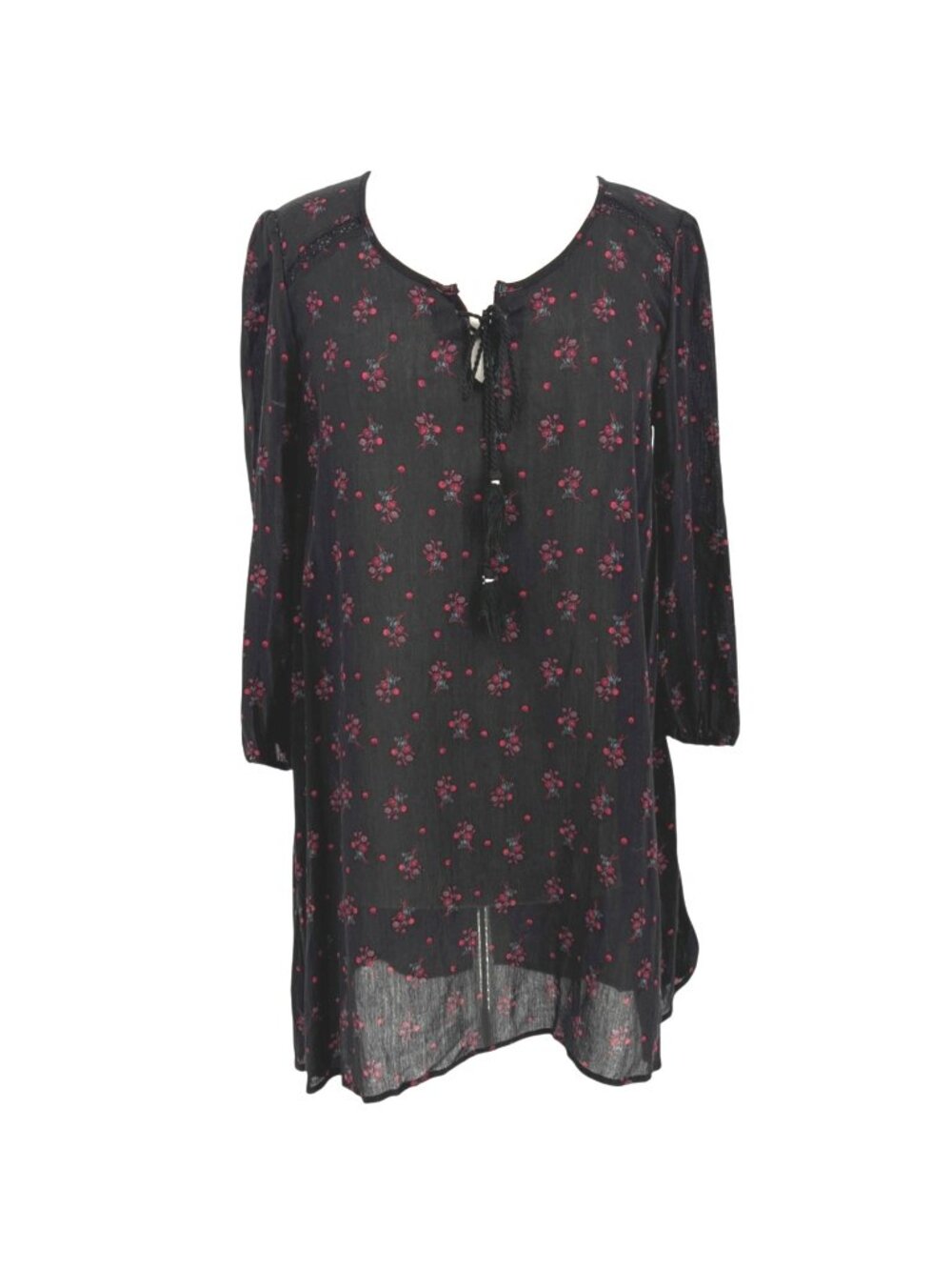 Adam Levine Boho Floral Tunic Dress Beach Cover-up Size Medium Cottagecore NWT